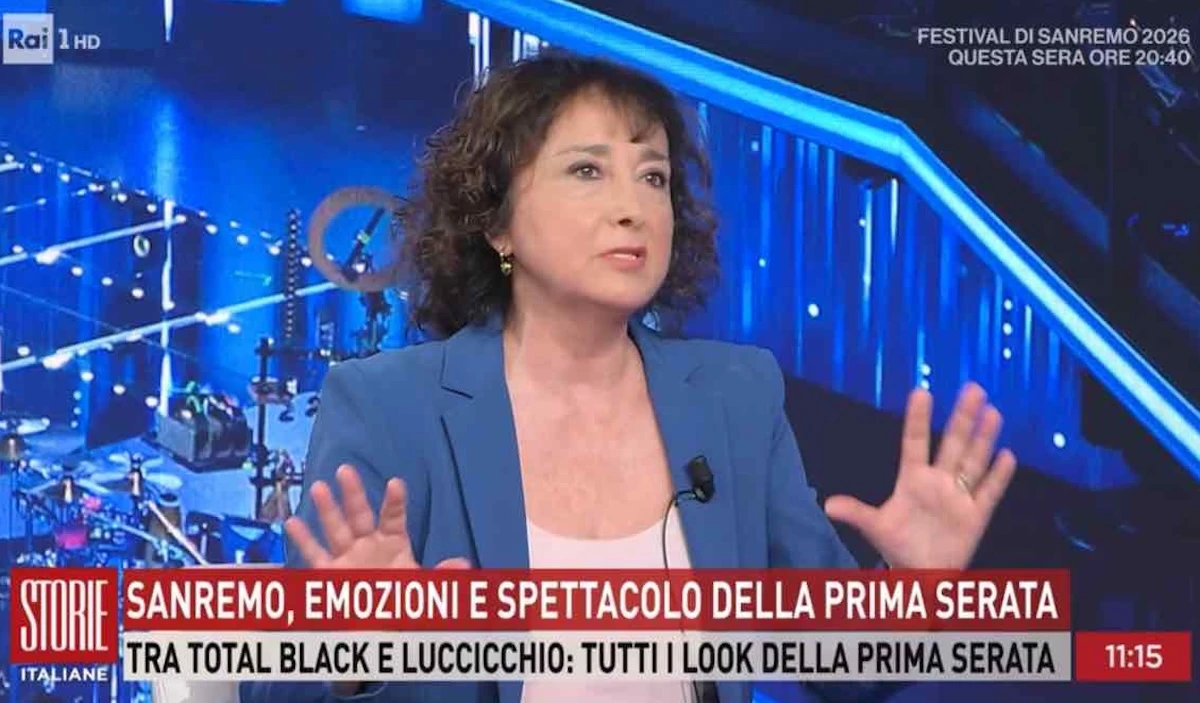 Dettaglio del look di Can Yaman a Sanremo 2026 durante la discussione in tv