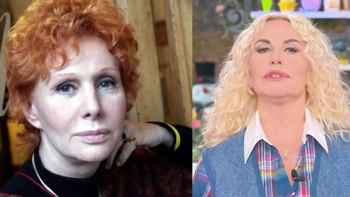 Antonella Clerici in studio durante la trasmissione su Rai 1