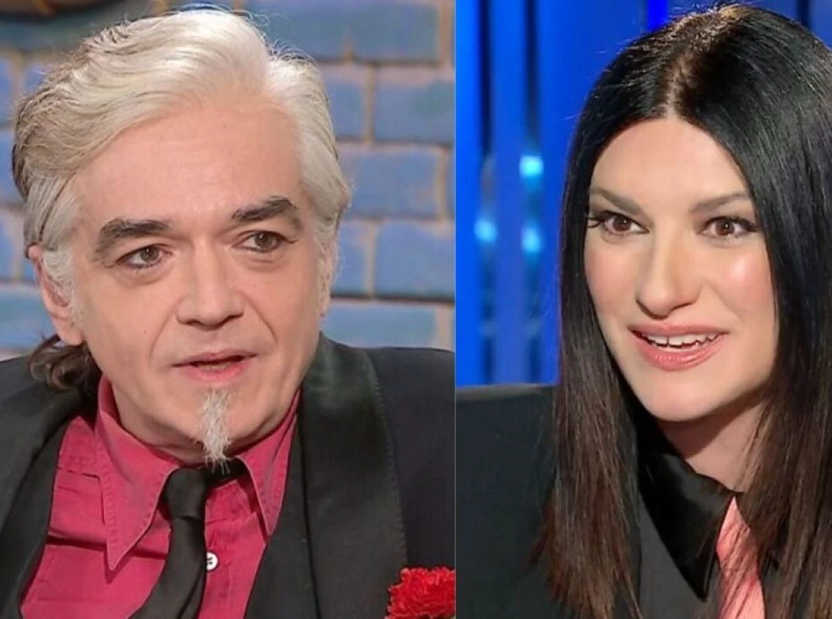 Morgan e Laura Pausini in un contesto legato al dibattito sull'Inno di Mameli