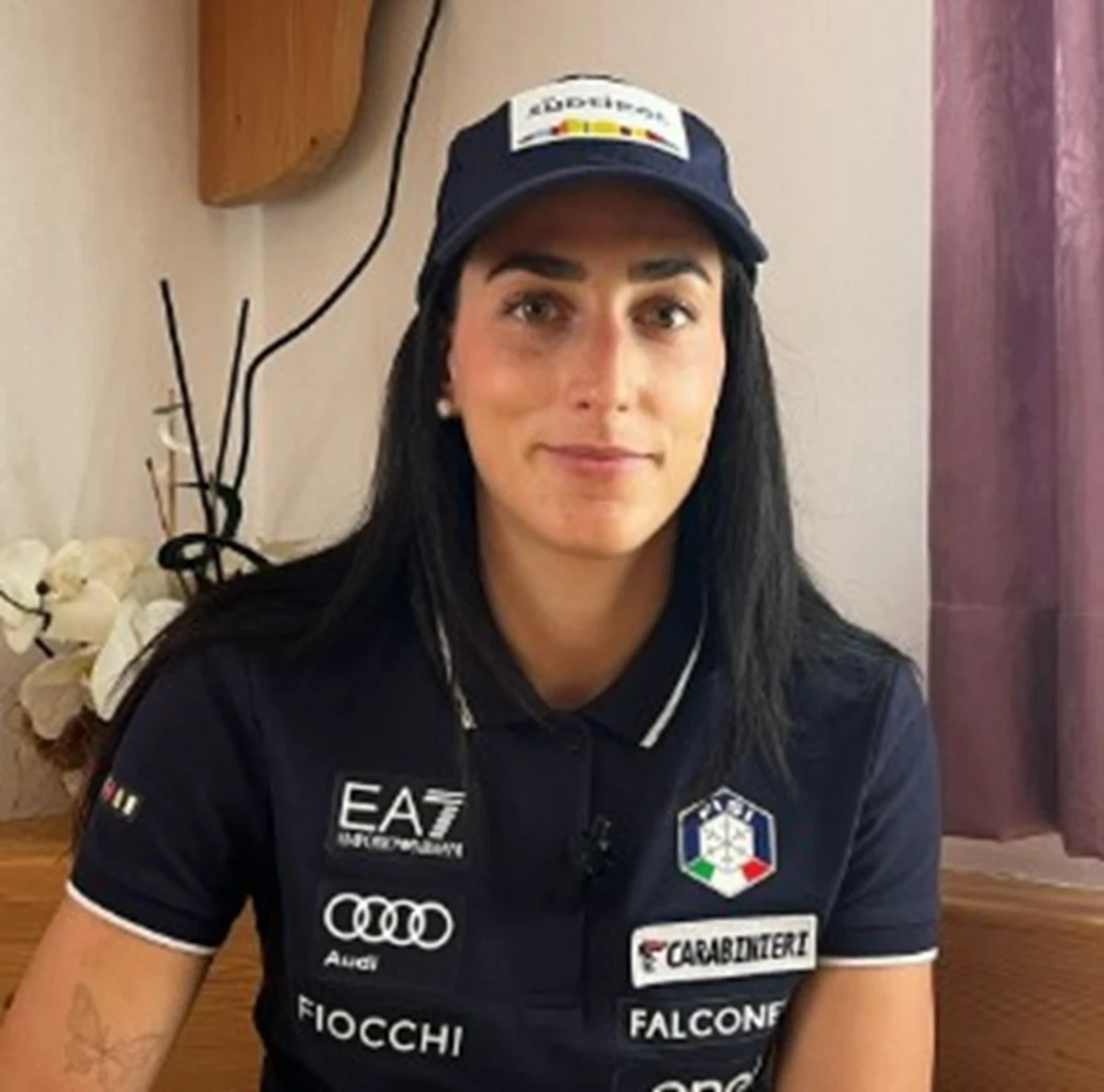 Rebecca Passler in gara con la divisa della Nazionale italiana