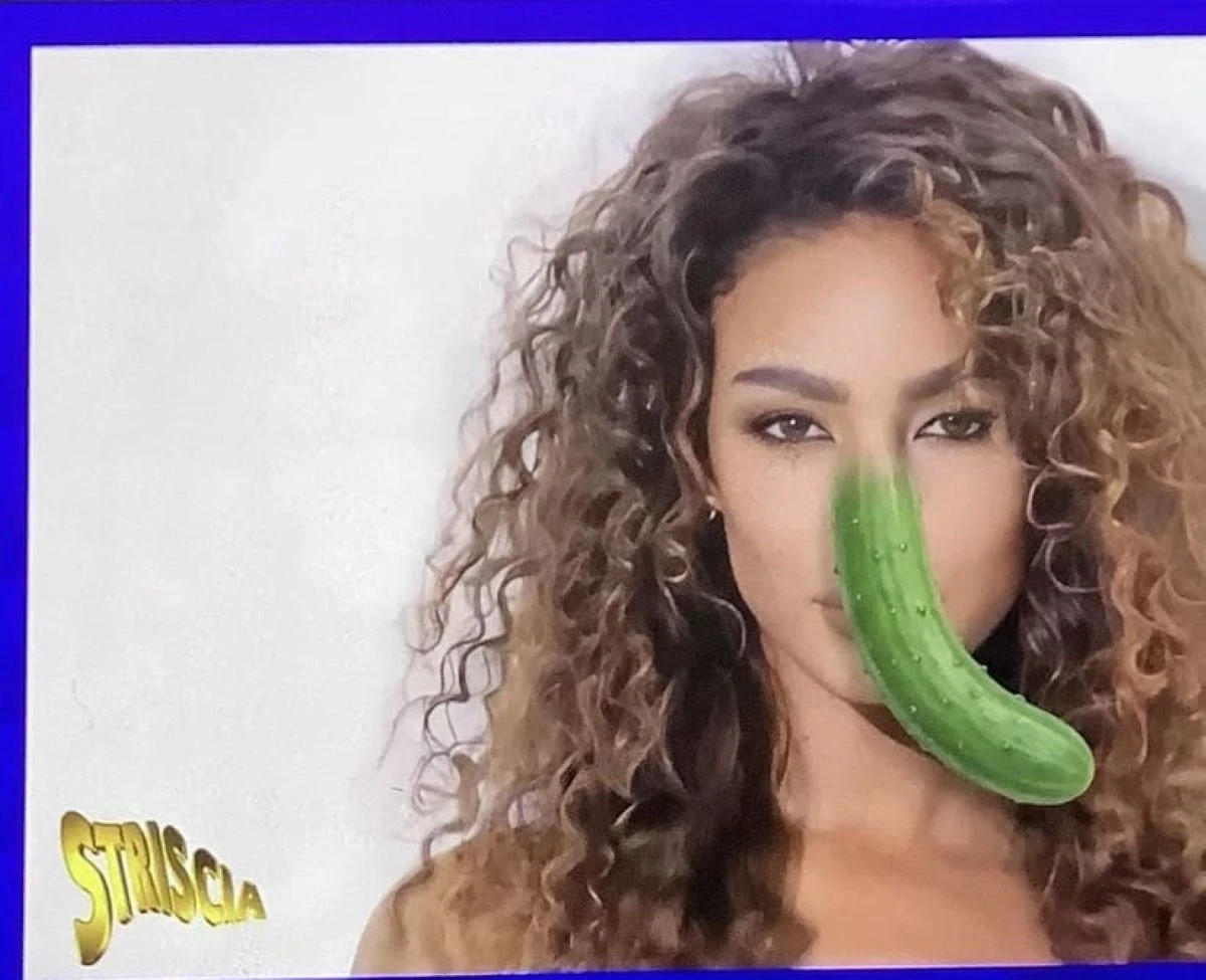 Immagine legata alla gag sui presunti ritocchi di Samira Lui