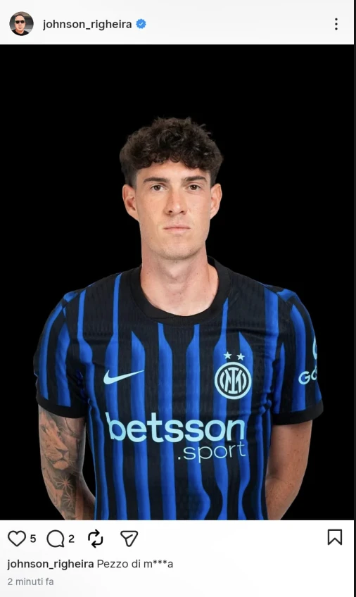 Schermata social relativa alle polemiche dopo Inter-Juventus