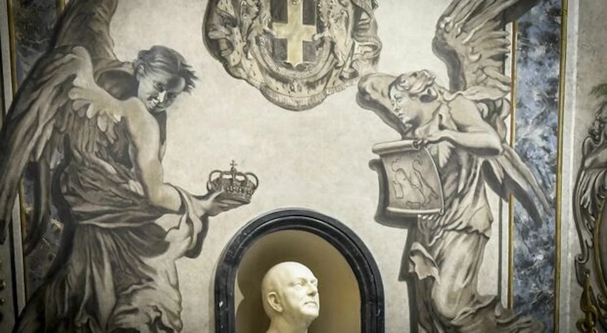 Affresco nella Basilica di San Lorenzo in Lucina: dettaglio dell'angelo dopo il restauro