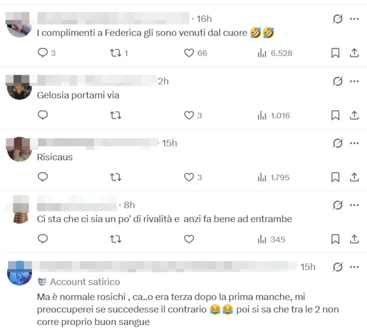 Schermata di commenti e reazioni online sull’intervista di Sofia Goggia