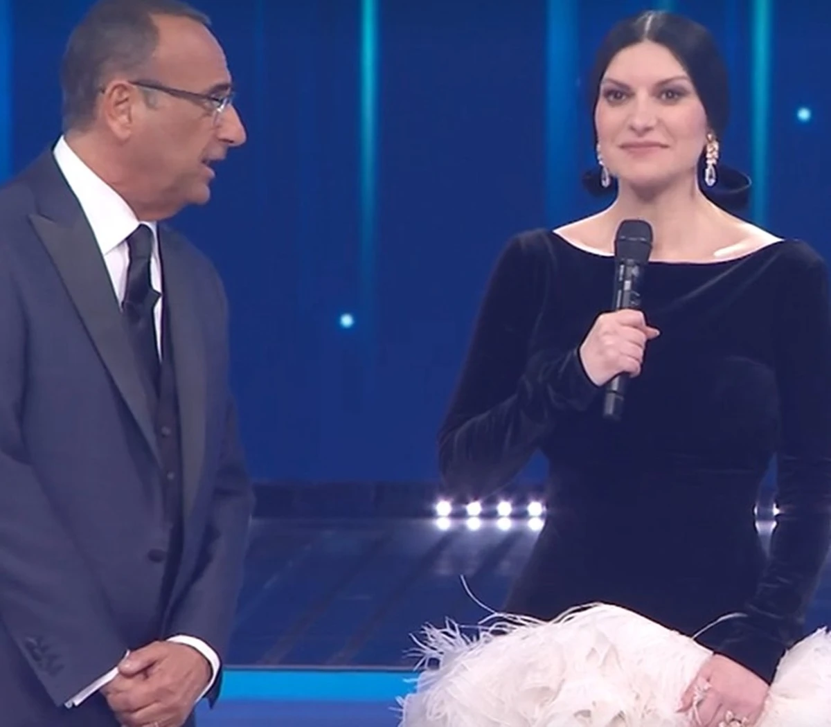 Carlo Conti durante una serata del Festival di Sanremo 2026