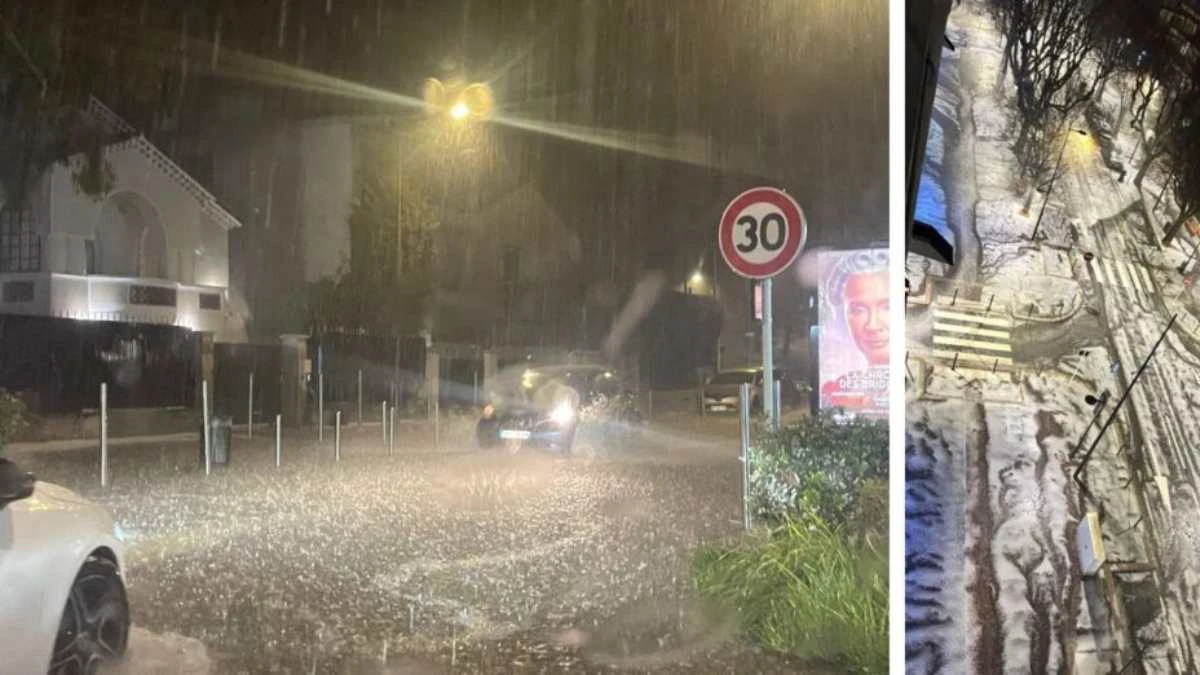Maltempo sulla Costa Azzurra: pioggia intensa e strade allagate tra Antibes e Golfe-Juan