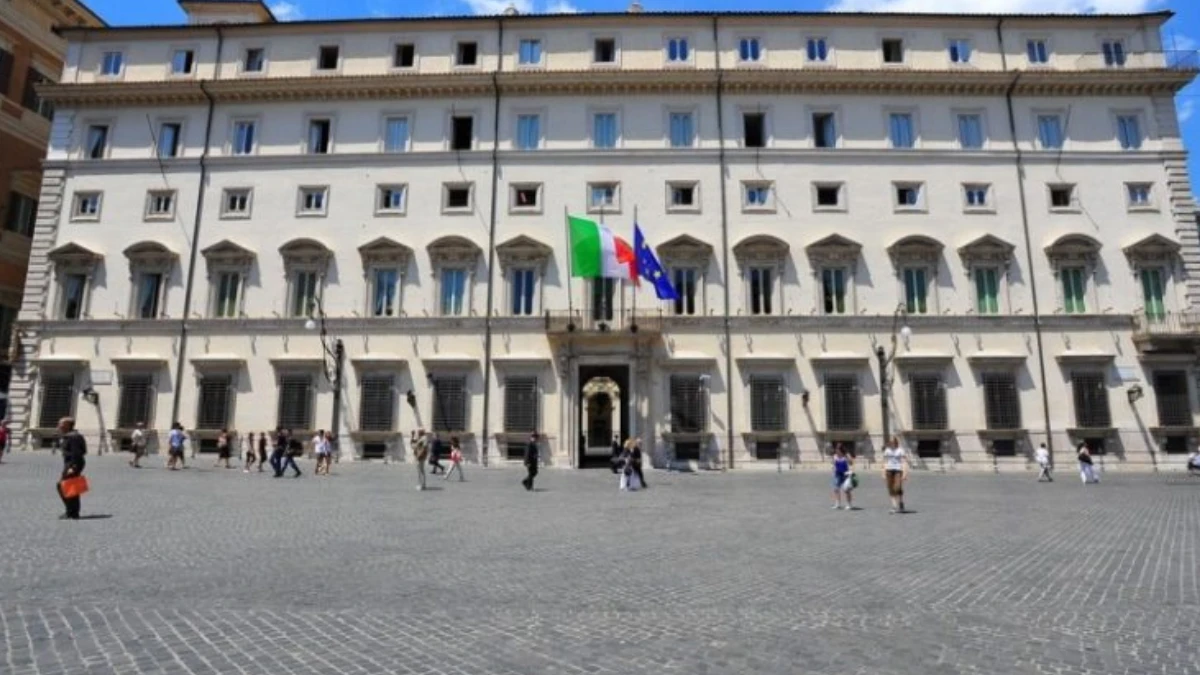 Veduta di Palazzo Chigi a Roma