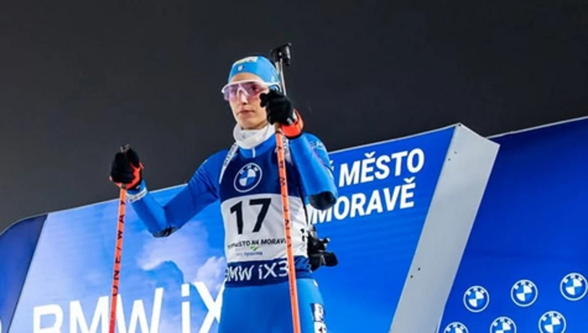 Rebecca Passler durante un allenamento in pista