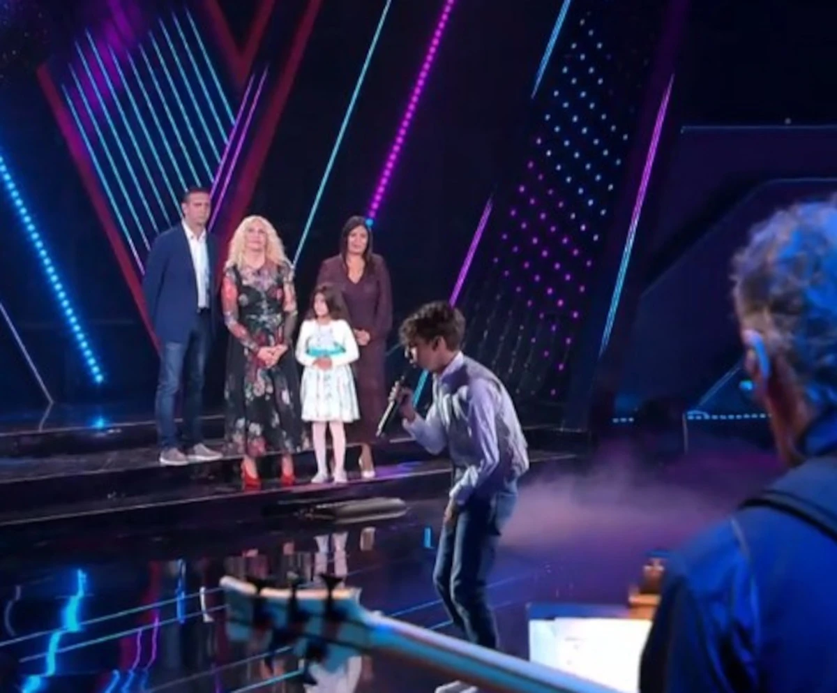Emanuele Zollino durante la partecipazione a The Voice Kids