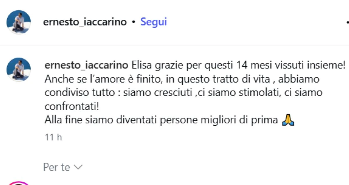 Ernesto Iaccarino ed Elisa Isoardi in uno scatto di coppia