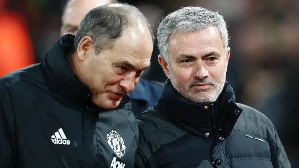 Silvino Louro con José Mourinho durante un allenamento