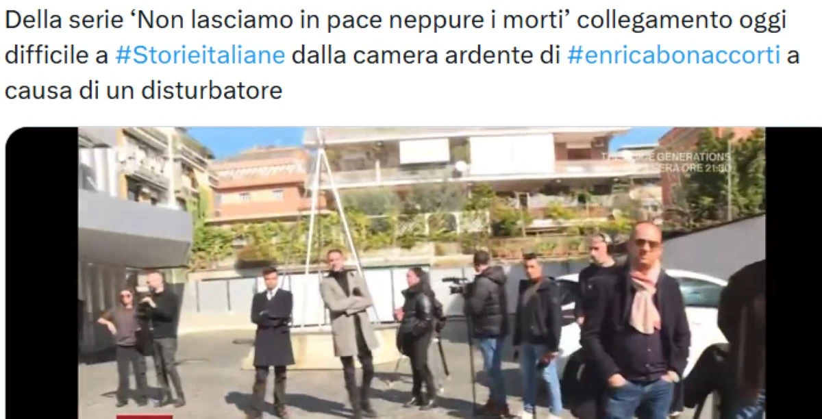 Storie Italiane: immagine dallo studio durante la diretta