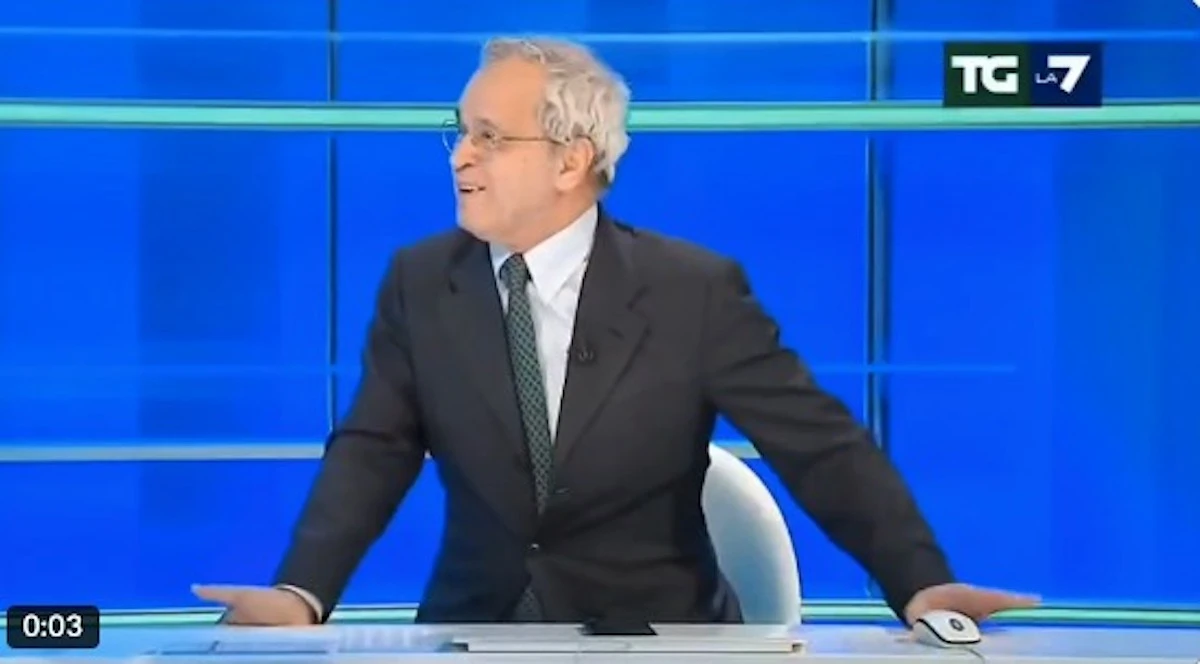 Milena Gabanelli in collegamento durante il dataroom del Tg La7