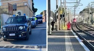 Stazione ferroviaria e operazioni di polizia dopo l'investimento