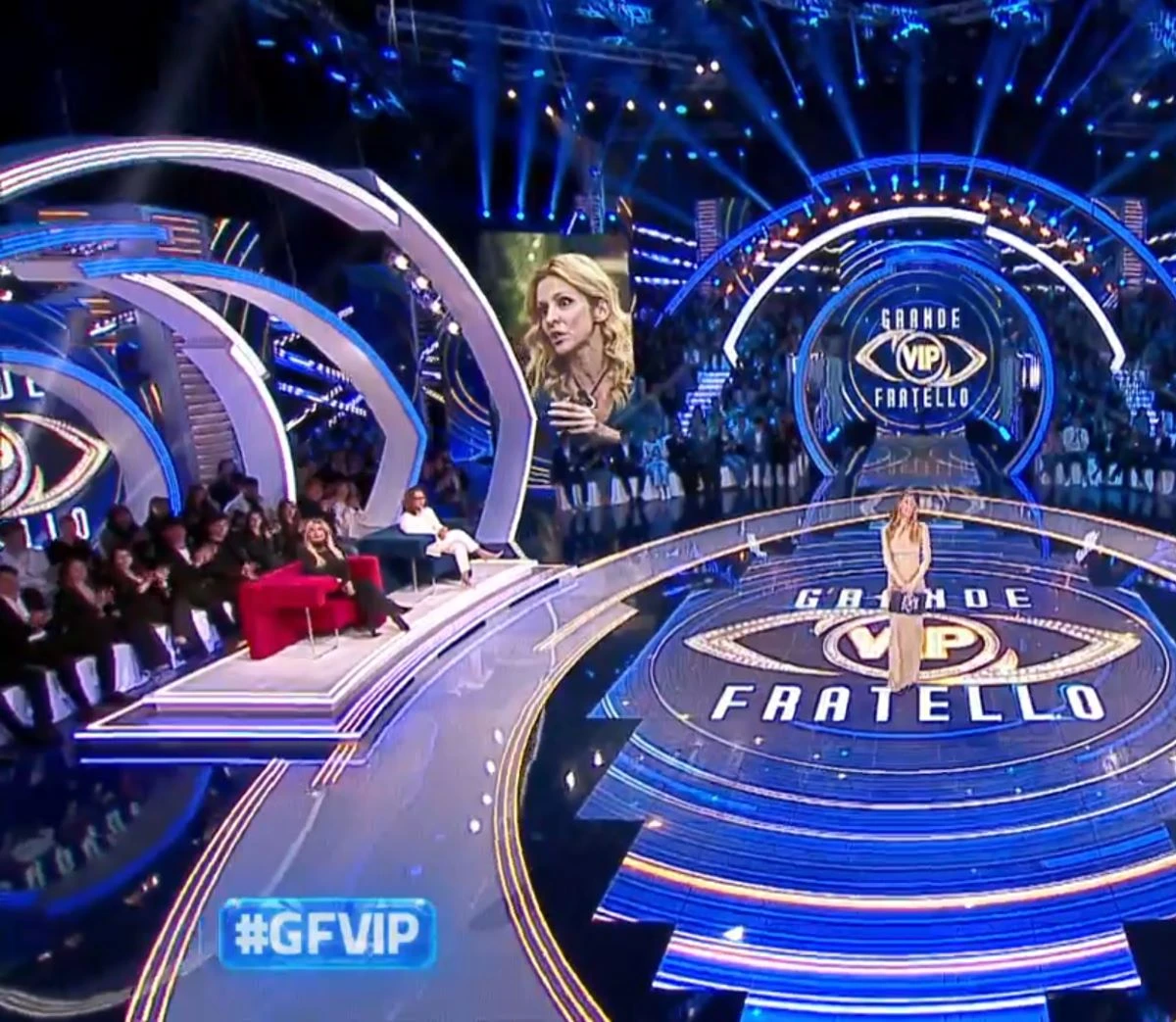 Immagine della casa del Grande Fratello Vip 2026 durante una serata di televoto