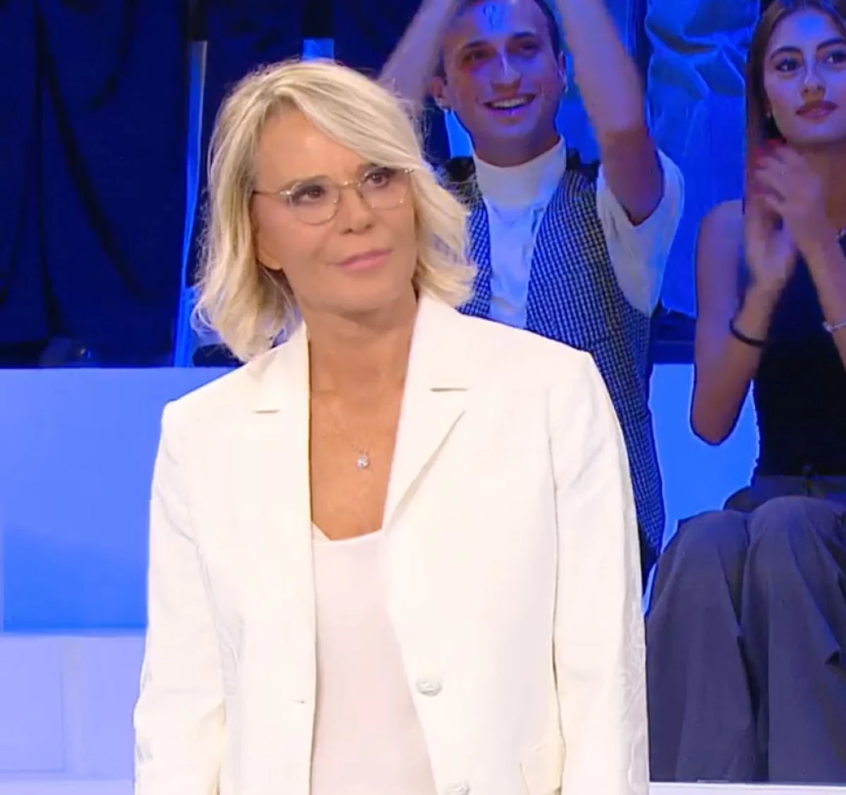 Maria De Filippi durante una trasmissione televisiva