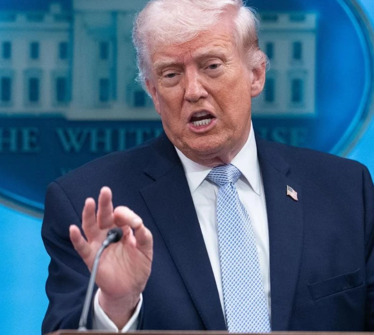 Donald Trump durante un intervento pubblico