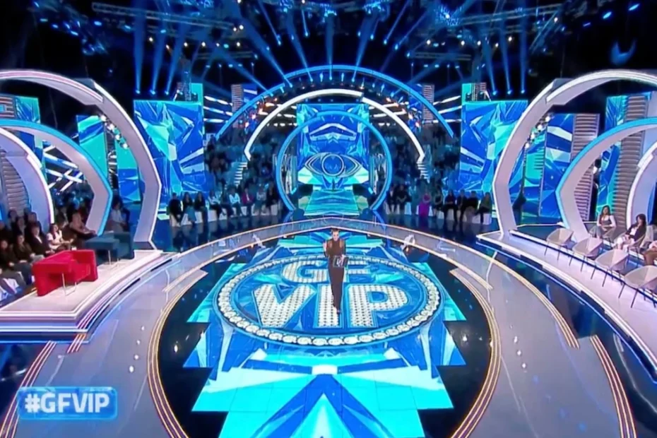 Studio del Grande Fratello Vip 2026 in diretta