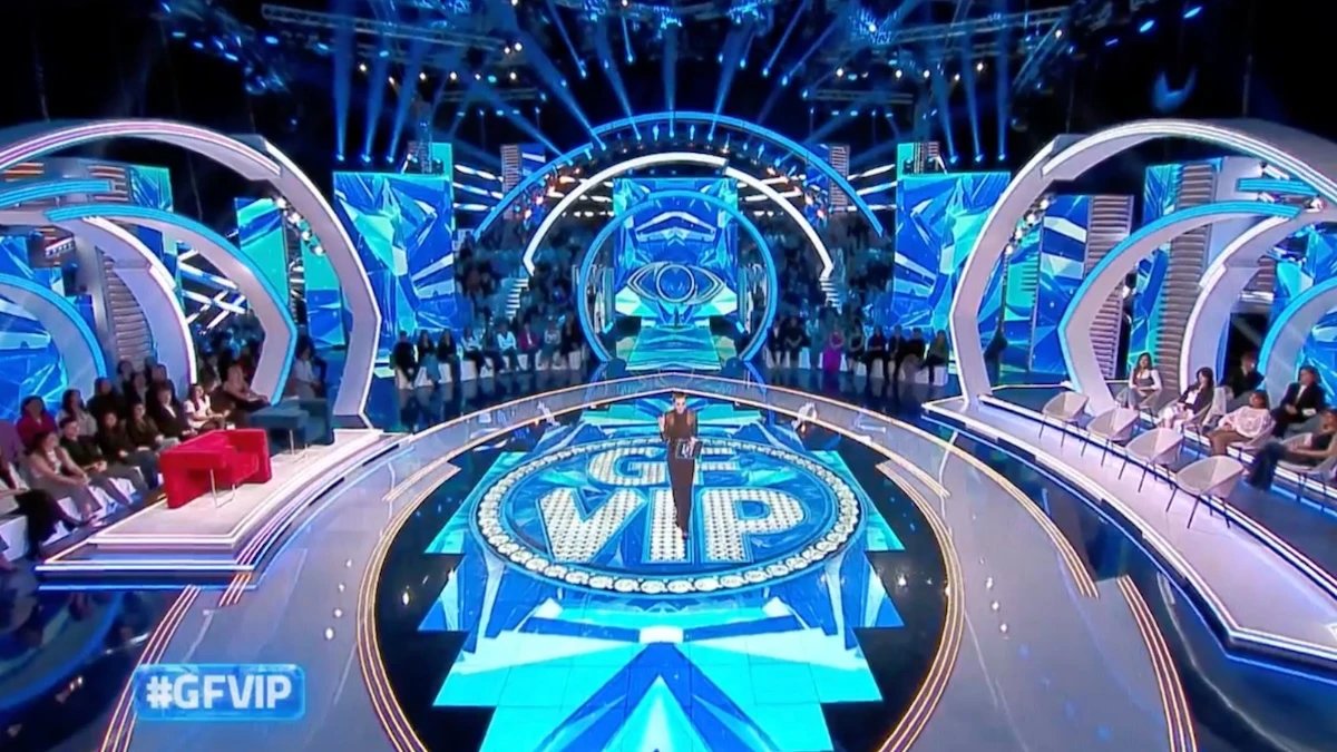 Studio del Grande Fratello Vip 2026 in diretta