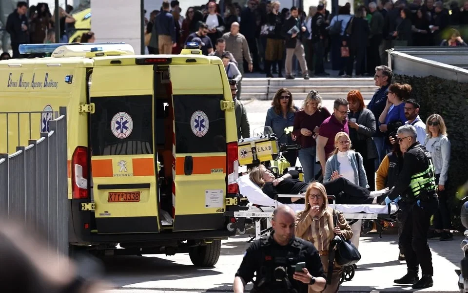Edificio istituzionale ad Atene, area interessata dalla sparatoria