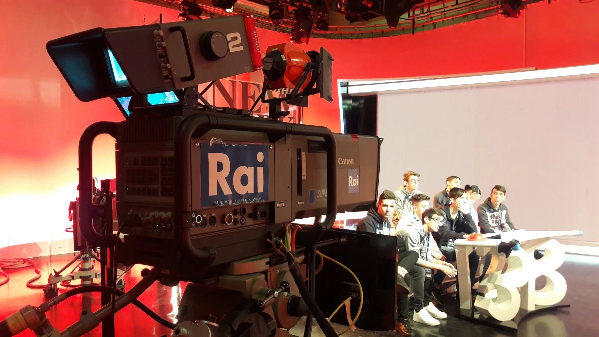 Studio televisivo Rai durante una diretta