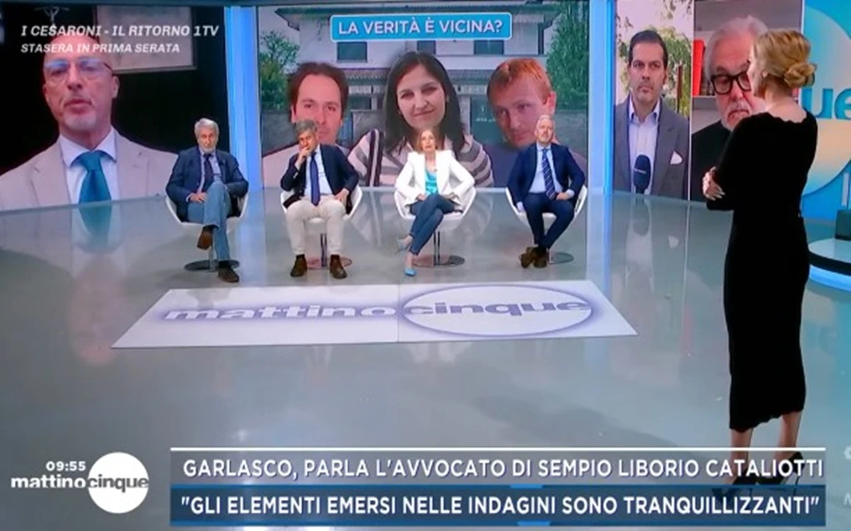 Lo studio della trasmissione Mattino Cinque
