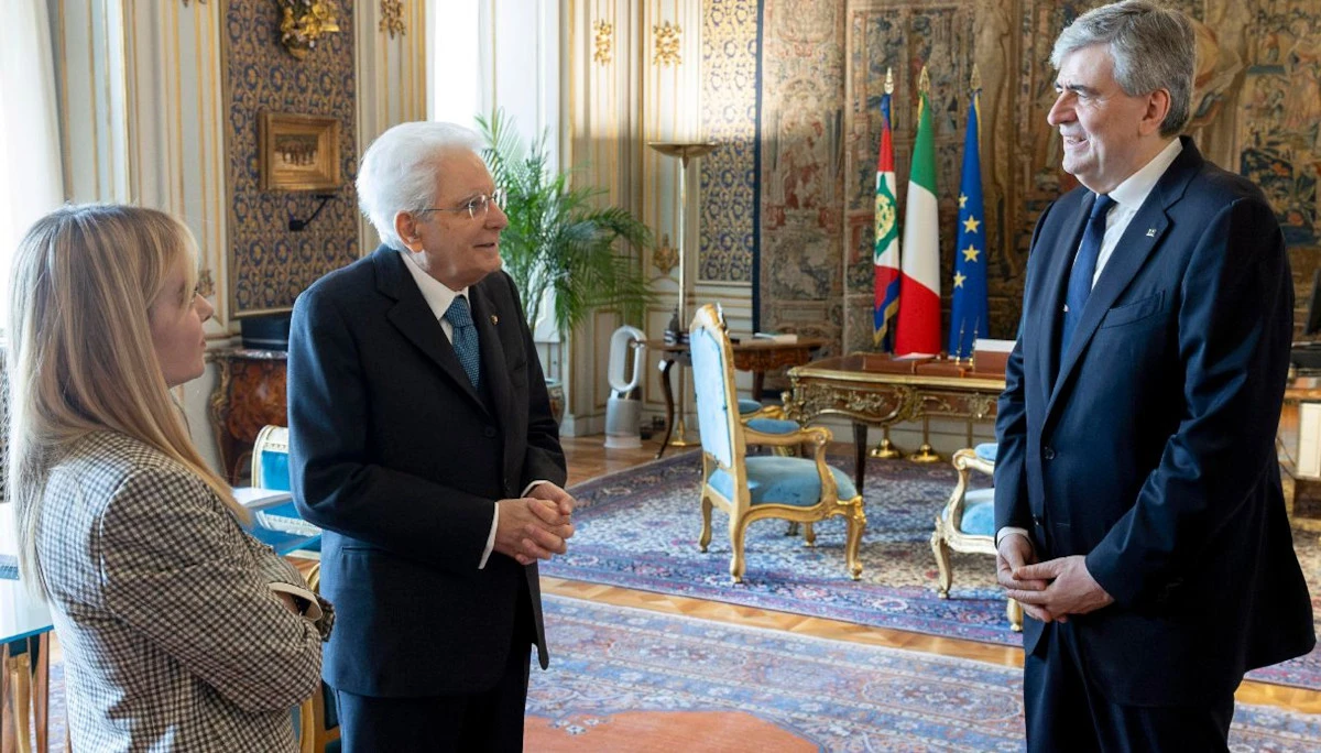 Gianmarco Mazzi insieme a Giorgia Meloni