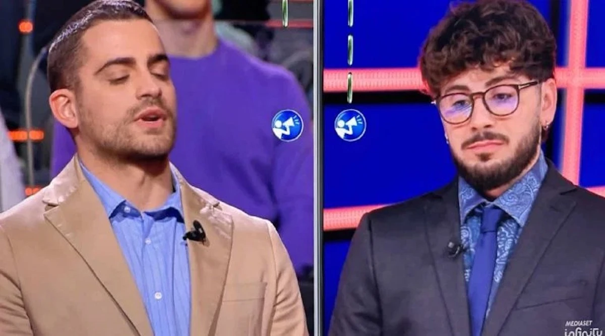 Nicolò Scalfi durante il ritorno in studio a Caduta Libera