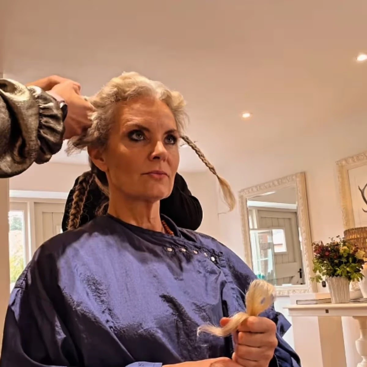 Tracy Shaw in un fotogramma del video in cui parla della diagnosi