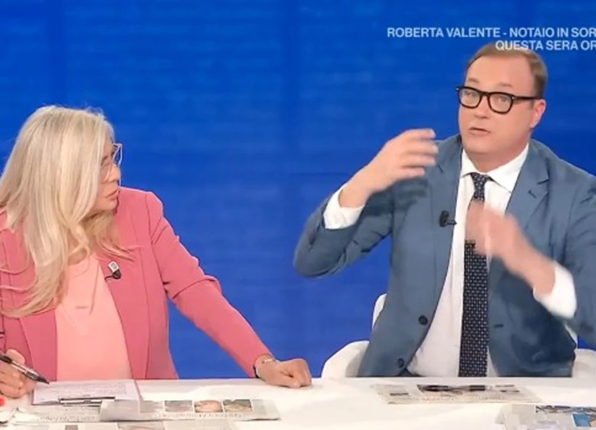 Seconda immagine di Tommaso Cerno durante la discussione sul caso Garlasco
