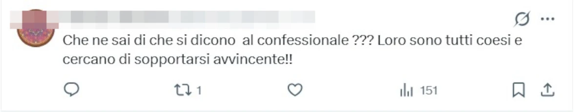 Schermata di commenti degli utenti sul GF Vip