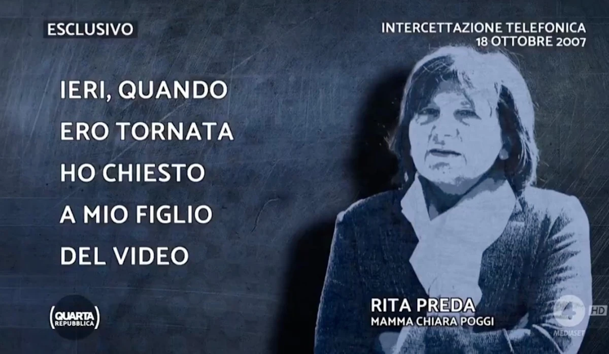 Intercettazione sul caso Garlasco: frame relativo al dialogo tra Cassese e Rita Preda