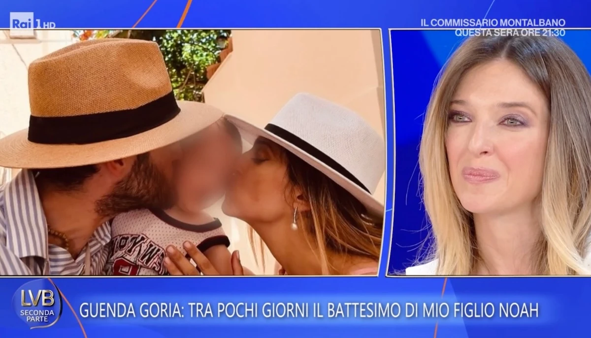 Guenda Goria in studio a La volta buona mentre parla del figlio Noah