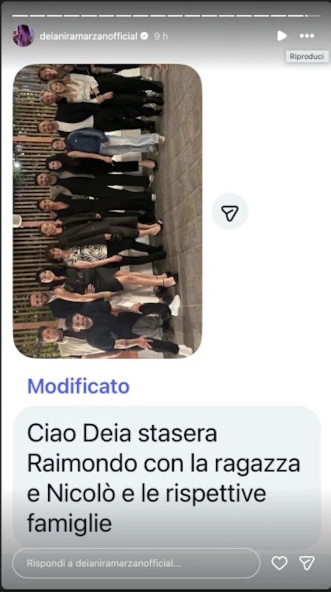 Raimondo Todaro insieme a Giorgia Gagliano durante una rimpatriata di famiglia
