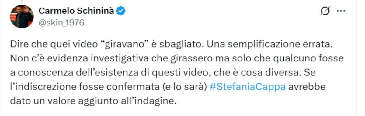 Carmelo Schininà, giornalista che ha riportato l'indiscrezione nella trasmissione Ignoto X