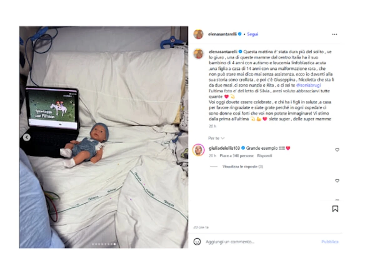 Immagine dal post social di Sonia Bruganelli dedicato alla figlia Silvia