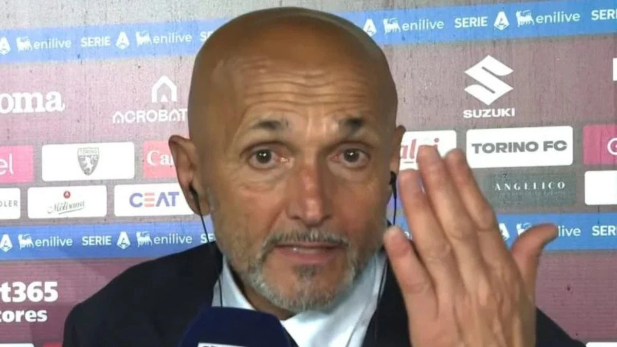 Luciano Spalletti e Monica Bertini durante il collegamento in diretta
