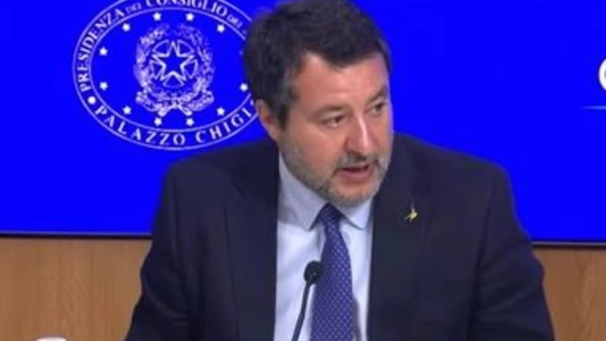 Matteo Salvini durante un intervento pubblico