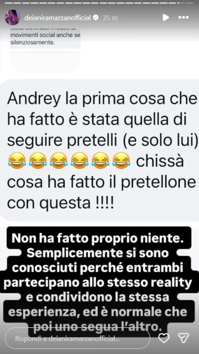 Seconda immagine di una storia Instagram di Deianira Marzano