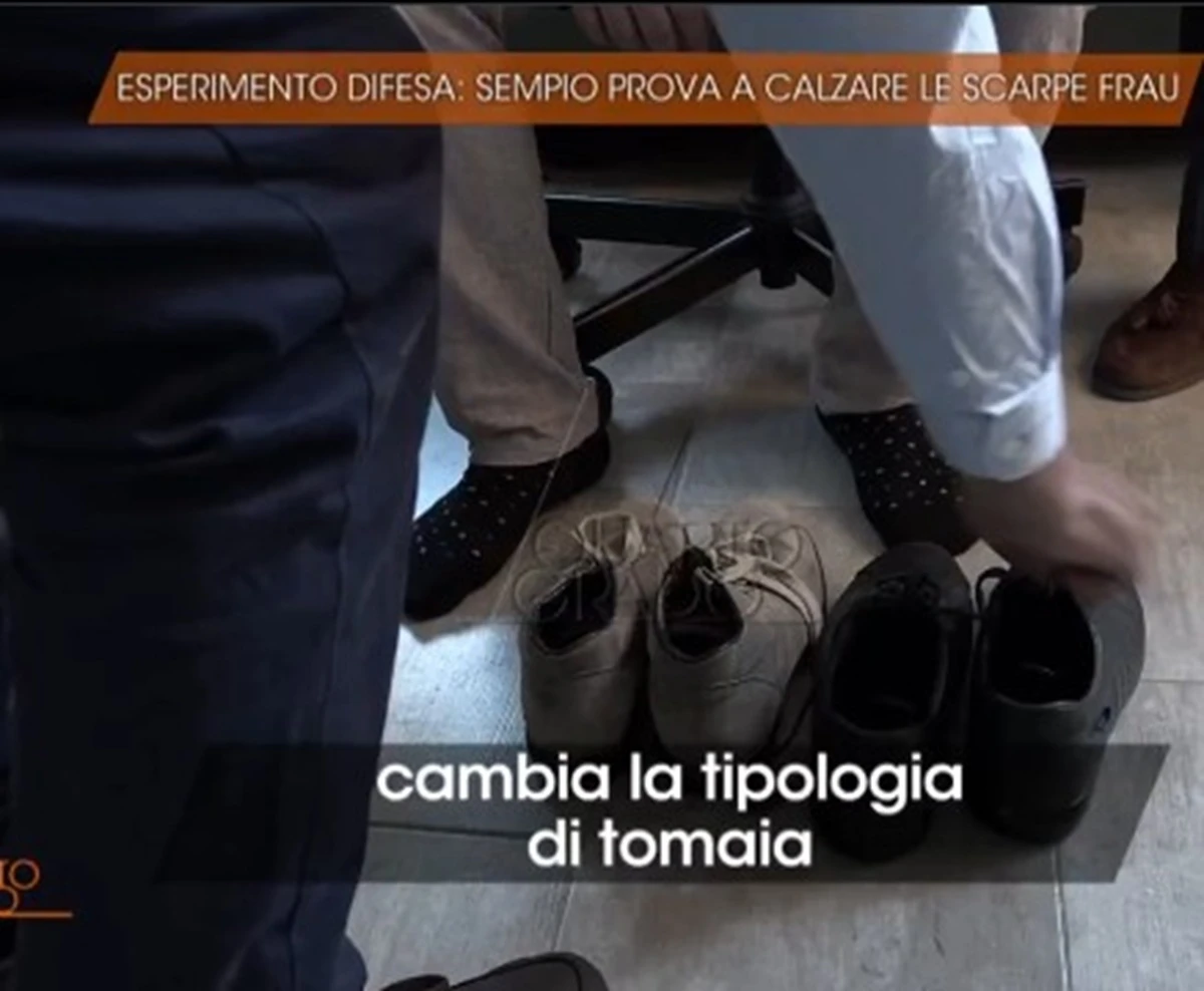 Immagine dell’esperimento sulle scarpe Frau per il caso Garlasco