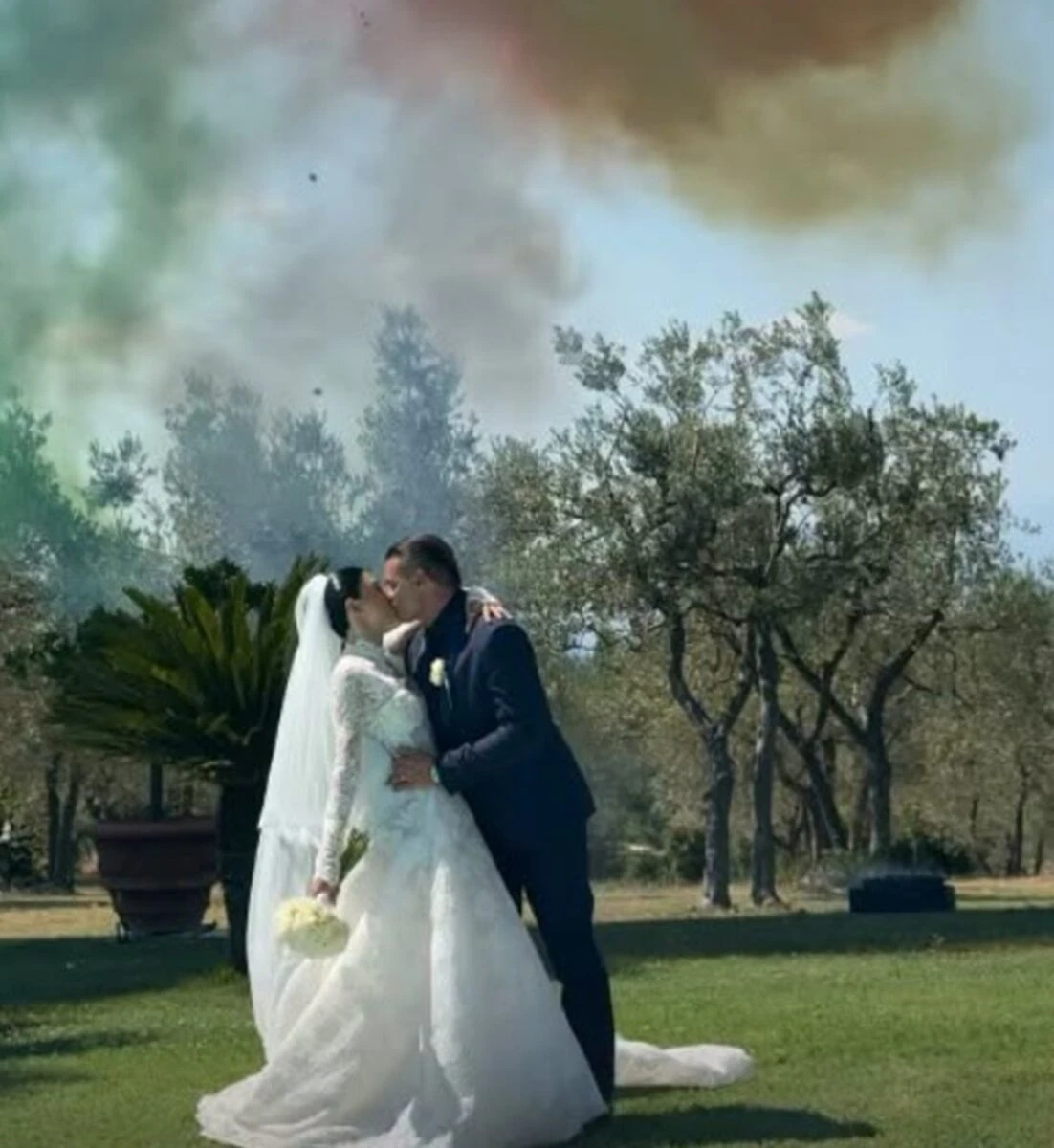 Lorenzo Amoruso il giorno del matrimonio