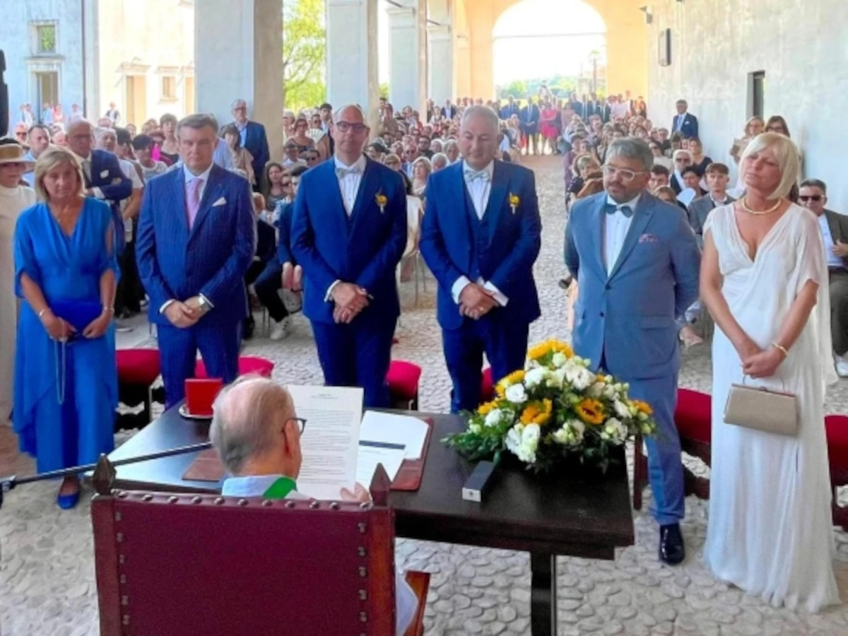 Alessandro Basso e Loris Bazzo durante l’unione civile