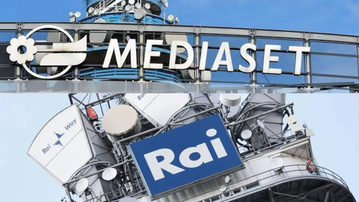 Logo e immagine generica Rai e Mediaset per confronto ascolti tv