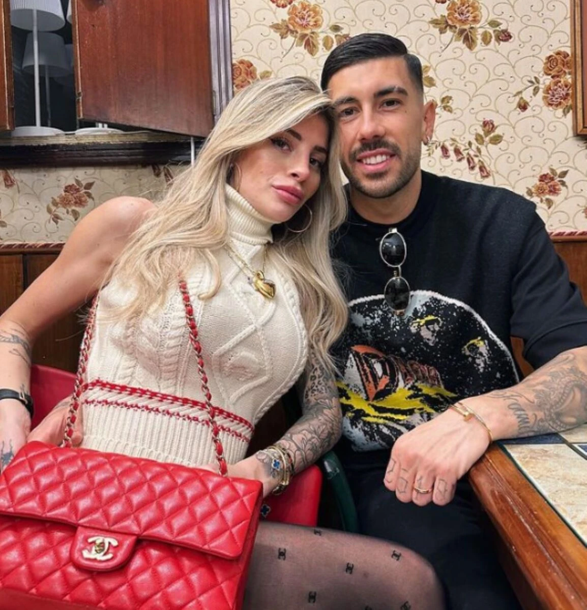 Chiara Nasti e Mattia Zaccagni ritratti in una foto social
