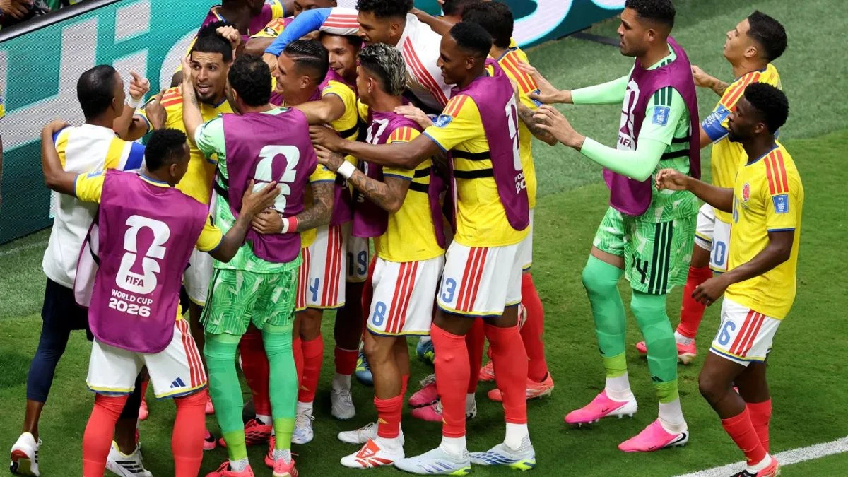 Esultanza della Colombia dopo il gol contro il Ghana ai Mondiali