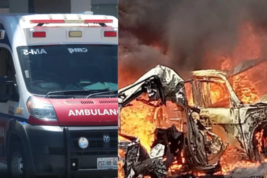 Mezzi di soccorso intervenuti dopo un grave incidente stradale