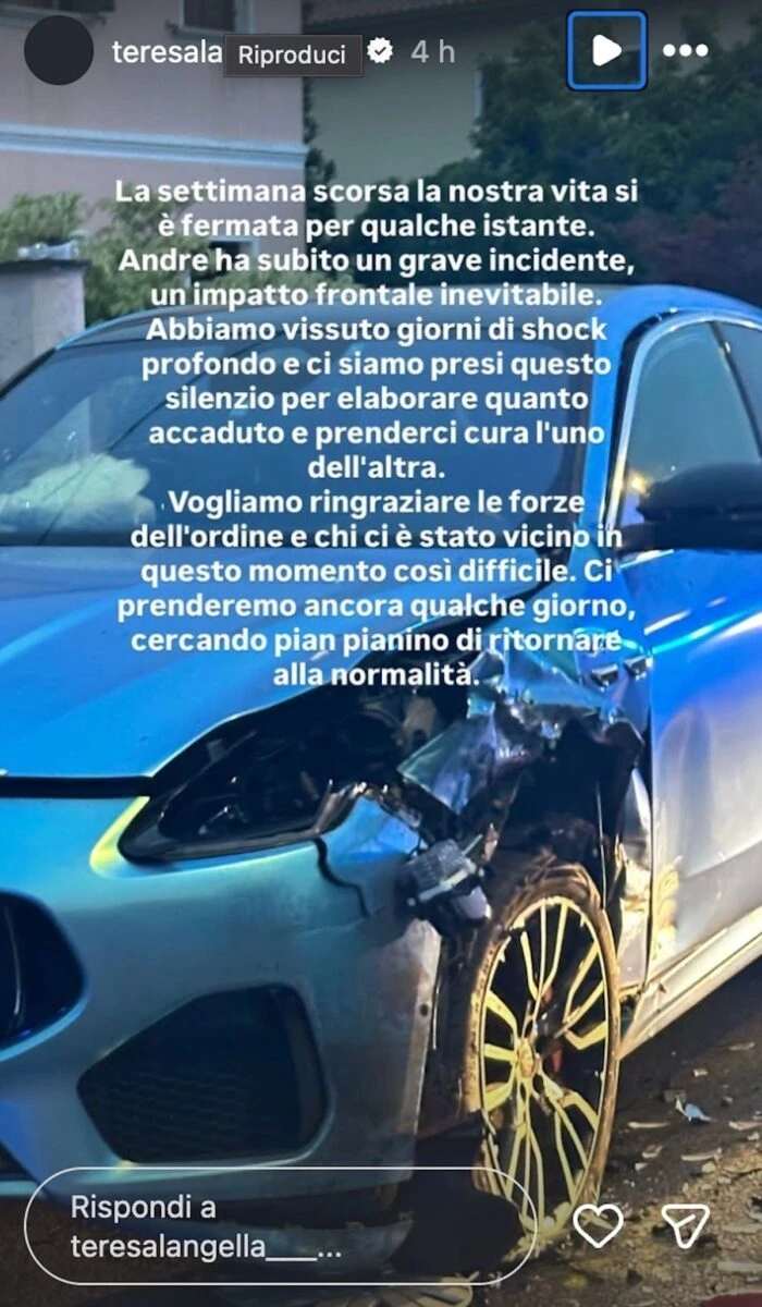 Andrea Dal Corso e Teresa Langella dopo l'incidente