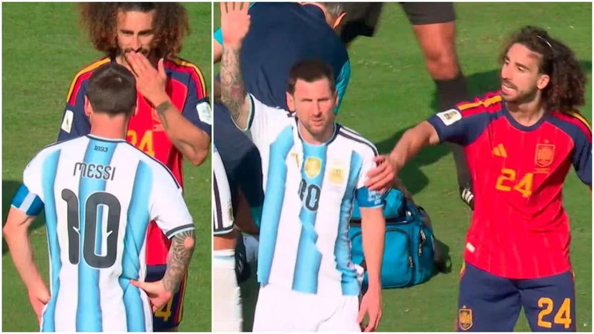 Lionel Messi e Marc Cucurella durante la finale dei Mondiali 2026
