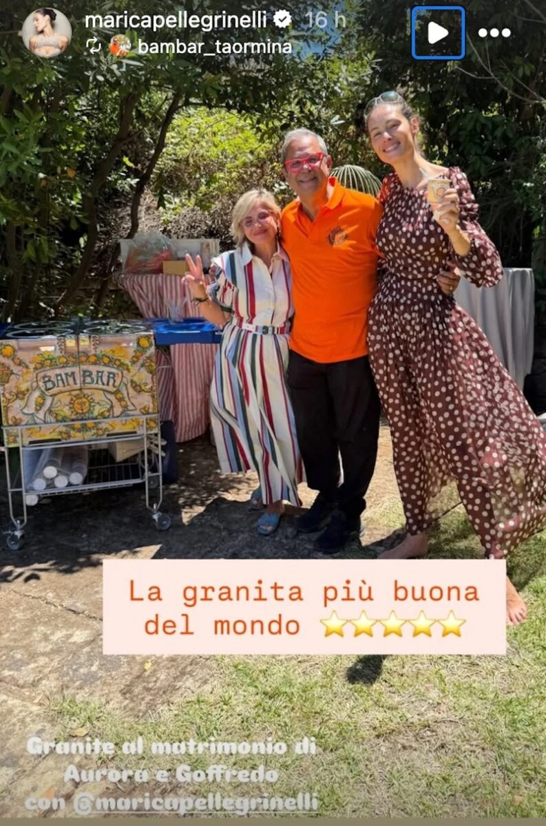 Marica Pellegrinelli durante il soggiorno nel castello in Sicilia