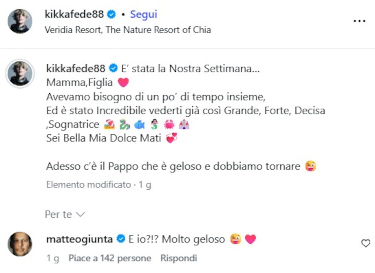 Federica Pellegrini con Matilde durante la vacanza
